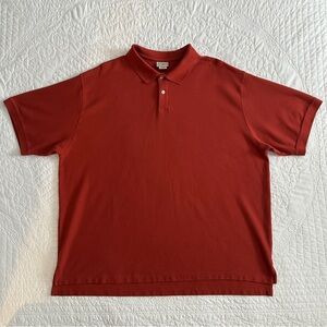 LL Bean Men's Red Polo Shirt Short Sleeve XXL 100% Cotton